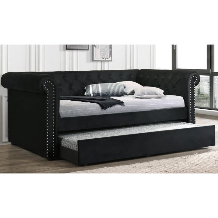 Oakmont Black Velvet - Daybed with Trundle