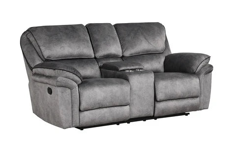 Perry Brown Fabric OVERSIZED 3PC Reclining Set, Sofa with Drop down table and Power Box, Reclining Loveseat with Console & Reclining Chair