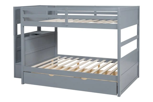 315 Staircase Storage Bunk Bed w/ Trundle – Full over Full & Solid Wood (PRE-ORDER)
