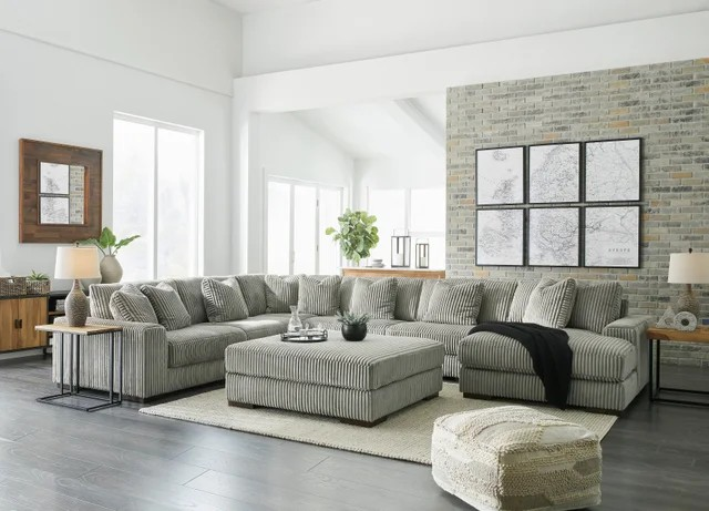 6-Piece U-Shaped Sectional Sofa – 2 Color Options