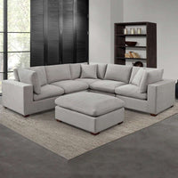 Thomasville Lowell 6-Piece Fabric Modular Sectional, Ottoman & Three Toss Pillows Included