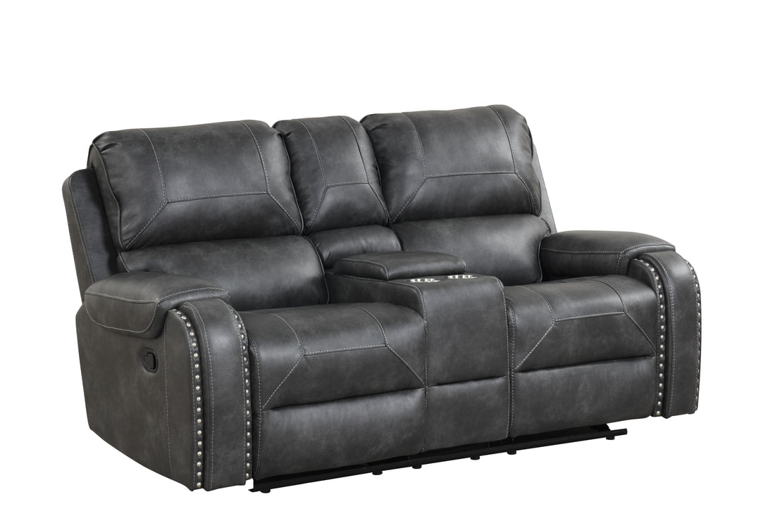 Titan OVERSIZED 3pc Reclining Set, Sofa Drop Down Table W/Power Outlet/USB Ports, Loveseat with Gliders and Storage Console & Rocker Swivel Recliner Chair / PRE-ORDER