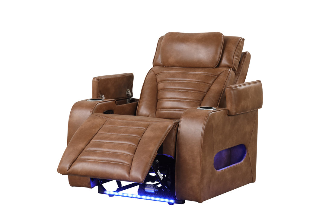 TOKYO 3PC Brown Power Reclining, Power headrest Set, Brown Bluetooth Speaker In Loveseat ** NEW ARRIVAL **