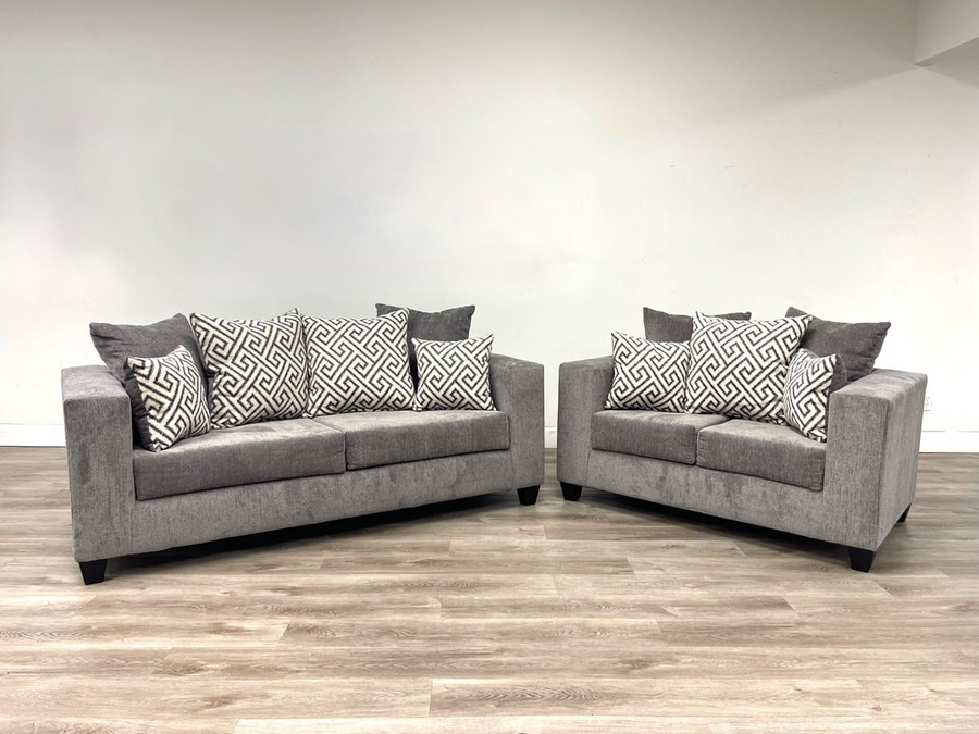 Modern Sofa & Loveseat Set – Premium Fabric, Sturdy Frame