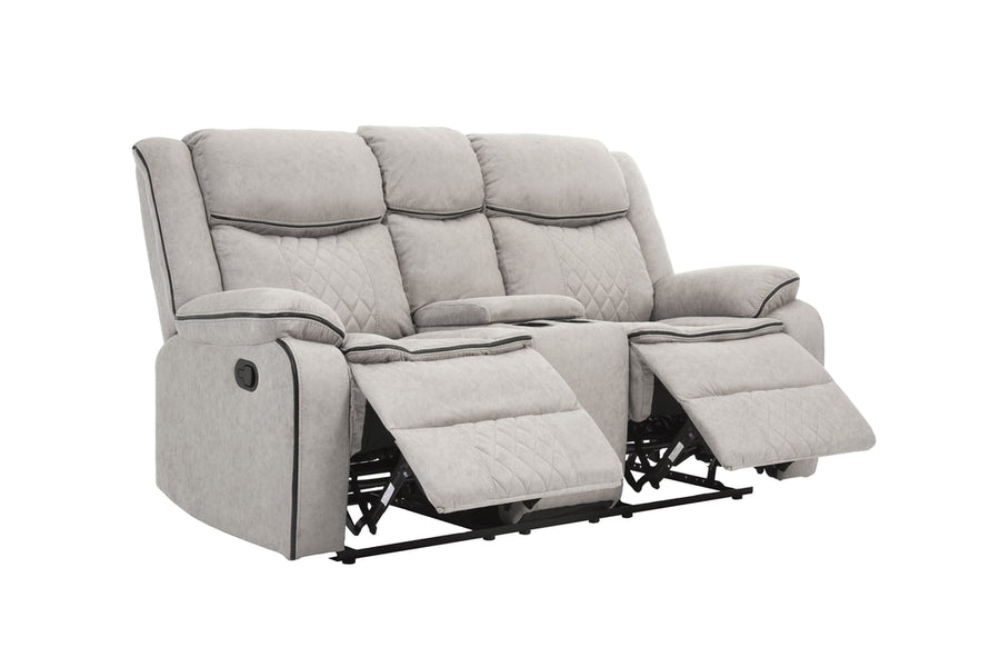 Weston Stone - 3PC Reclining Living Room Set - Sofa Drop Down Table with Power Outlet/USB Charging Ports, Loveseat with Gliders and Storage Console with Power Outlet/USB Charging Ports & Rocking Chair