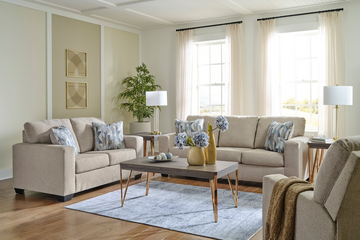 220 Parchment/Graphite Modern Sofa Set – Accent Pillows & Faux Wood Legs (PRE-ORDER)