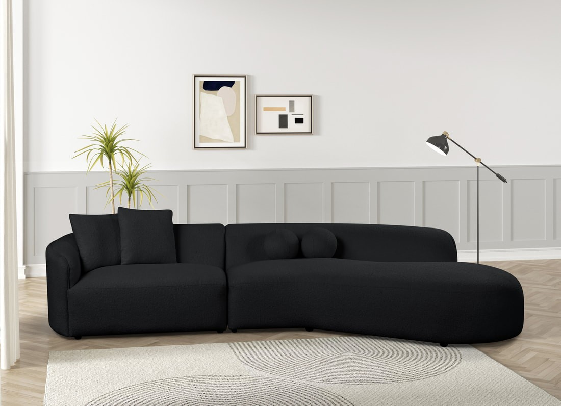 Modern Beige Sectional – Compact Comfort with Unique Round & Square Pillows