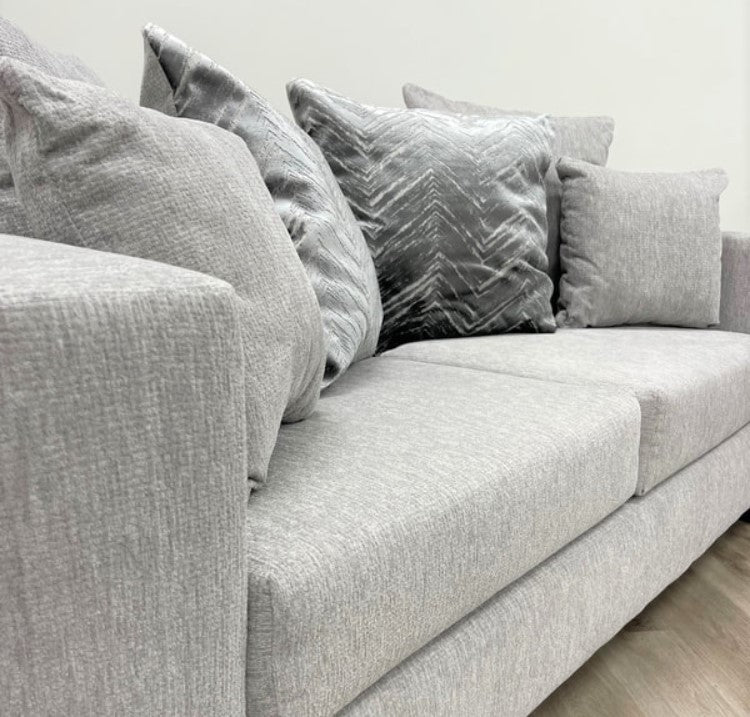 Dove L-Shaped Sectional w/Left Arm Chaise, Thick Gray Fabric
