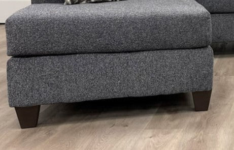 U-Shape Chenille Fabric 135'' Wide Double Chaise Sectional, Steel, Black / Grey
