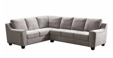 Boardwalk Fabric L-Shaped Sectional, Foam seat cushions-Solid wood legs-Nail head trim-Sinuous spring suspension