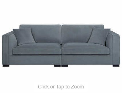 Thomasville Shayna 2-piece Fabric Sofa with two toss pillows, Solid wood legs, Grey