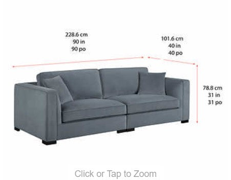 Thomasville Shayna 2-piece Fabric Sofa with two toss pillows, Solid wood legs, Grey