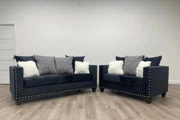 Durable, Living Room Sofa Set, Color: Black