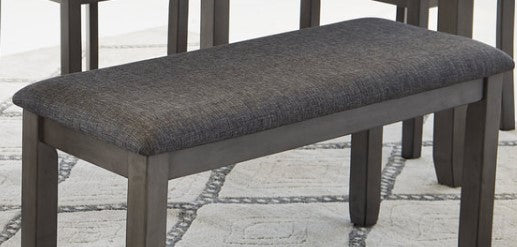 GRAY - 6PC TABLE, (4) CHAIRS , BENCH