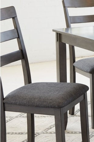 GRAY - 6PC TABLE, (4) CHAIRS , BENCH