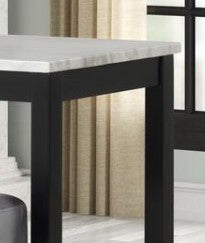 GLORIA-PUB TABLE - FAUX MARBLE & 3 STOOLS (1/CN) - GREY