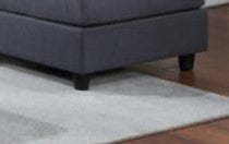 Reversible Gray Fabric Sectional w/Storage Ottoman, Features a drop down table w/cup holders