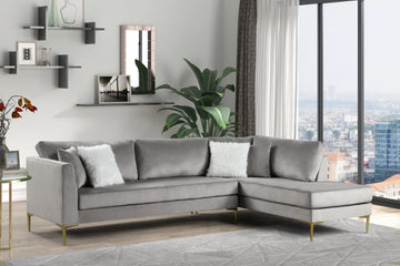 Durable, Living Room Sofa Set, Velvet Color: Silver