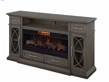 Tresanti Gabrielle 74" TV Console with ClassicFlame CoolGlow 2-in-1 Electric Fireplace and Fan