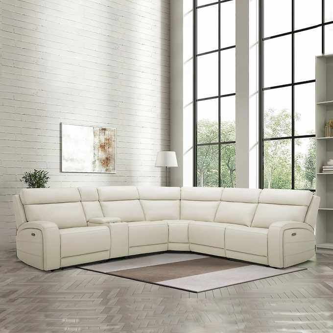 Gearhart 6-piece Leather Power Reclining Sectional with Power Headrests