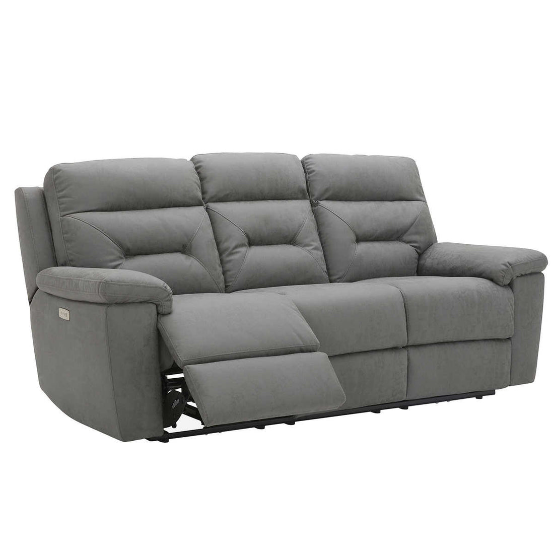 Lawton Fabric Power Reclining Sofa with Power Headrests, Gray