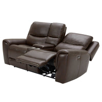 Carey Leather Power Reclining Loveseat with Power Headrests