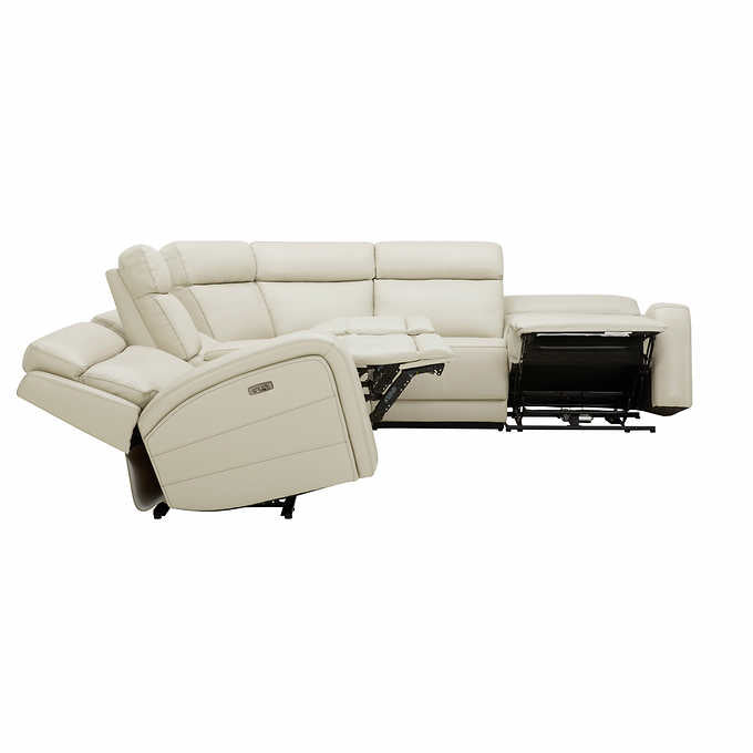 Gearhart 6-piece Leather Power Reclining Sectional with Power Headrests