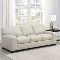 Leather Sofa With Solid wood Legs in an Espresso Finish