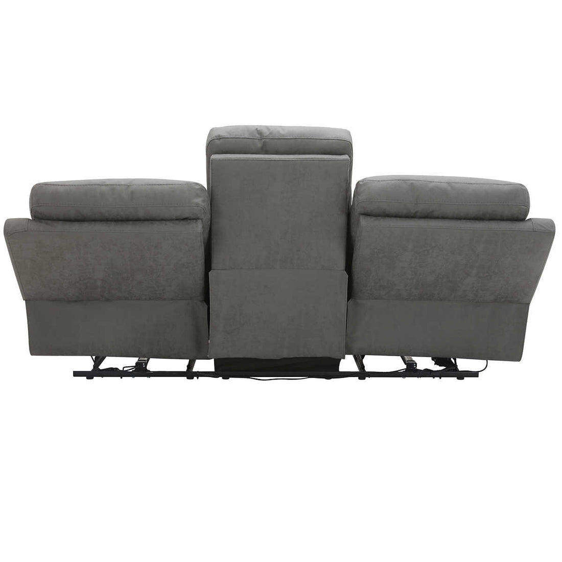 Lawton Fabric Power Reclining Sofa with Power Headrests, Gray