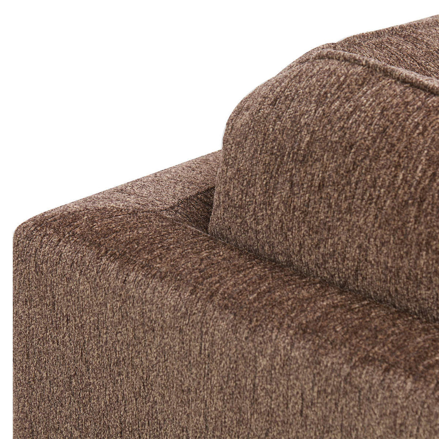 Belize Fabric Modular Sectional, Brown, Attached back and seat cushions, durable wood frame