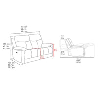 Messina Leather Power Reclining Loveseat with Power Headrests