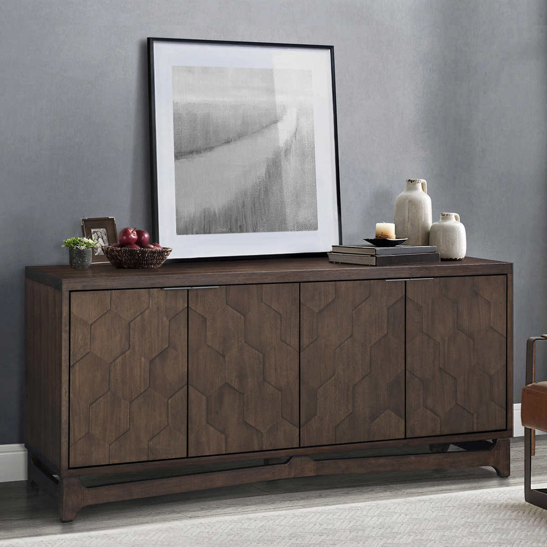 Honeycomb Texture 72" Accent Console, TV Stand