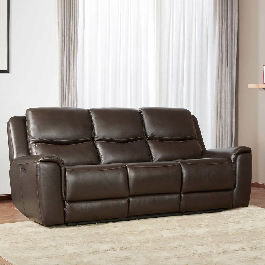 Carey Leather Power Reclining Sofa With