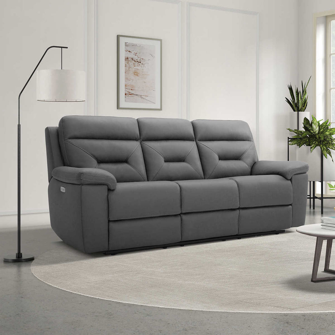 Lawton Fabric Power Reclining Sofa With