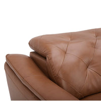 Carvel Leather Power Reclining Sofa with Power Headrest, Brown