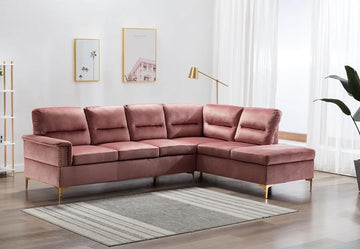 Durable, Vogue, Living Room Sofa Set, Velvet Color: Pink